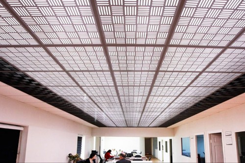 Dekoratif Tavan Paneli Hasır Beyaz - 30x30cm