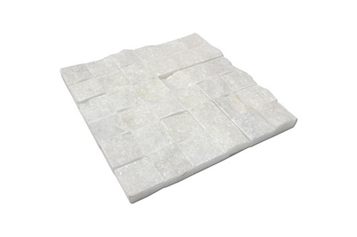 Mermer Patlatma Mozaik Muğla Beyaz 5x5cm