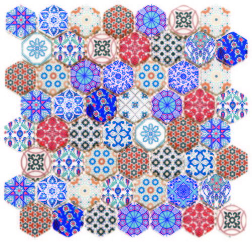 Hexagon Dijital Baskılı Cam Mozaik FBDJ 006