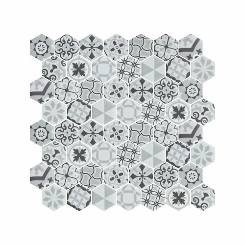 Hexagon Dijital Baskılı Cam Mozaik FBDJ 092
