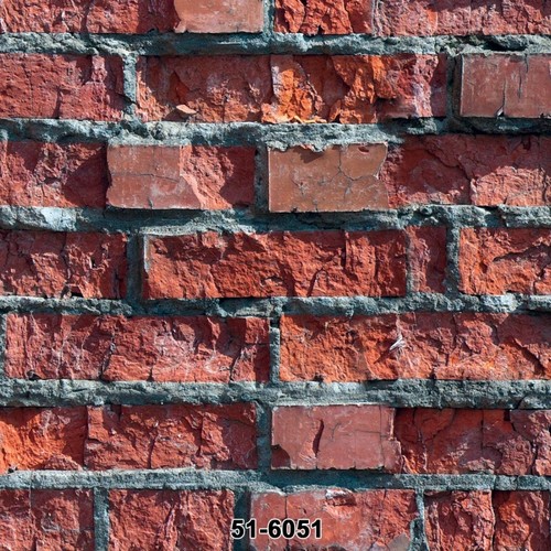 3D Tuğla Görünümlü Duvar Kağıdı Kırık Kızıl 51 6051