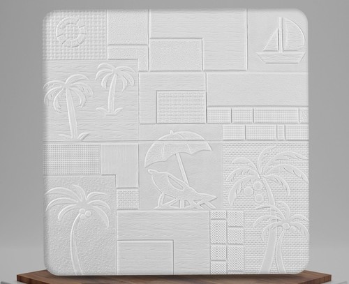 Kendinden Yapışkanlı Duvar Paneli Beyaz Ada YA18-01 - 70x70