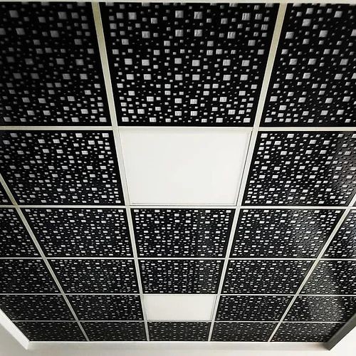 Dekoratif Tavan Paneli Square Siyah - 60x60cm