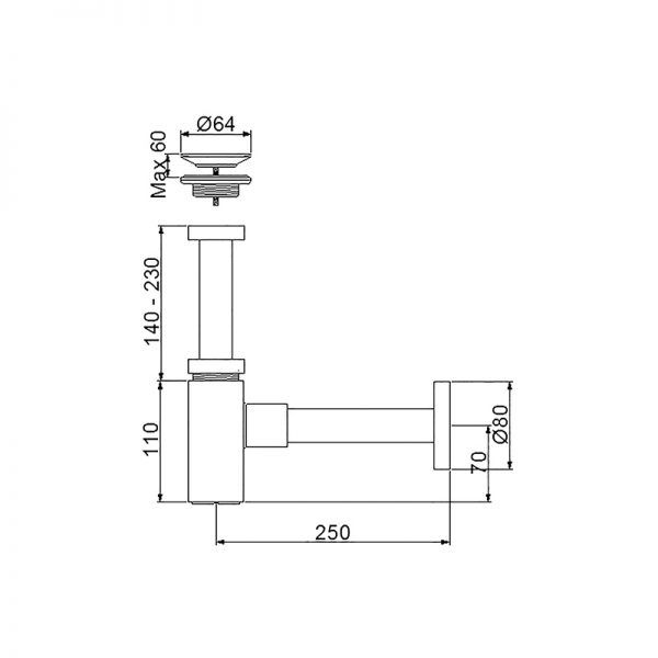 Newarc Krom Corner Lavabo Sifonu 760521