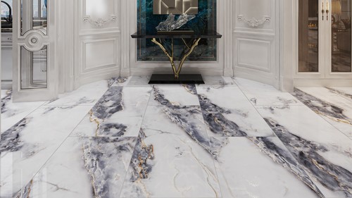 Marble Falls Parlak Rektifiyeli Yer Duvar Seramiği - 60x120