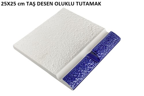 Oluklu Taş Desenli Kobalt Porselen Havuz Tutamak 2163