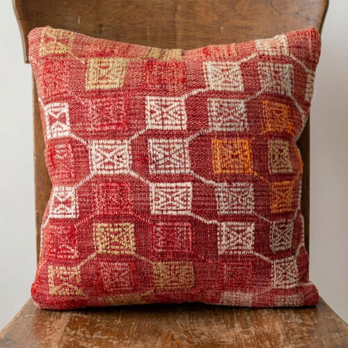Vintage Kilimli Yastık Kılıfı PLLWSQR1466 - 40x40
