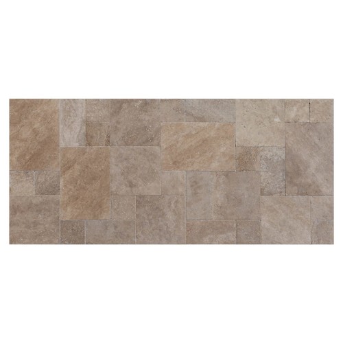 Meandros Walnut Antik Fırçalı Kenarı Kırık Traverten Pattern Set MEK07