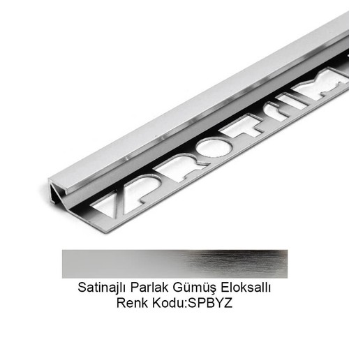 Pro Cubic Alüminyum Köşe Profili 10mm Satinajlı Parlak Gümüş Eloksallı 10-SPBYZ-270