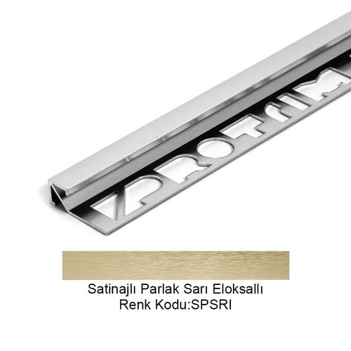 Pro Cubic Alüminyum Köşe Profili 10mm Satinajlı Parlak Sarı Eloksallı 10-SPSRI-270