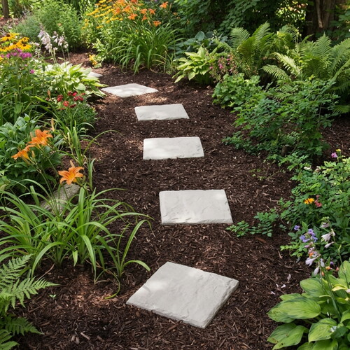 Plastik Dekoratif Bahçe Basamağı Bej - 40x40cm