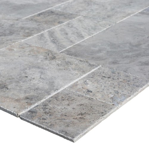 Silver Antik Fırçalı Kenarı Kırık Traverten Pattern Set MEK12