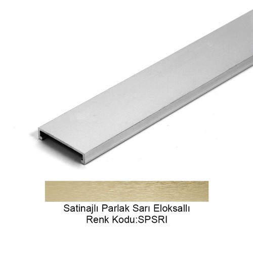 Pro Bord Flat Alüminyum Bordür 50mm Satinajlı Parlak Sarı Eloksallı 50-SPSRI-270