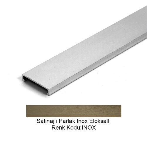 Pro Bord Flat Alüminyum Bordür 50mm Satinajlı Parlak Inox Eloksallı 50-INOX-270