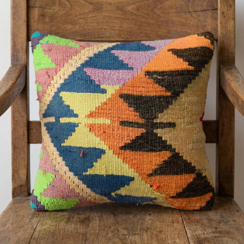 Vintage Kilimli Yastık Kılıfı PLLWSQR1431 - 40x40