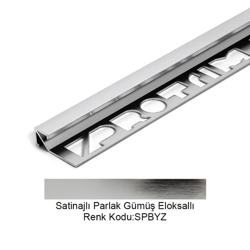 Pro Cubic Alüminyum Köşe Profili 12,5mm Satinajlı Parlak Gümüş Eloksallı 12,5-SPBYZ-270