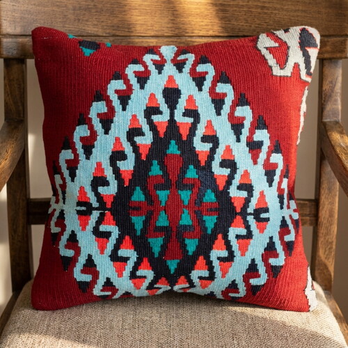 Vintage Kilimli Yastık Kılıfı PLLWSQR1435 - 40x40