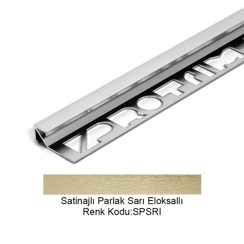 Pro Cubic Alüminyum Köşe Profili 12,5mm Satinajlı Parlak Sarı Eloksallı 12,5-SPSRI-270