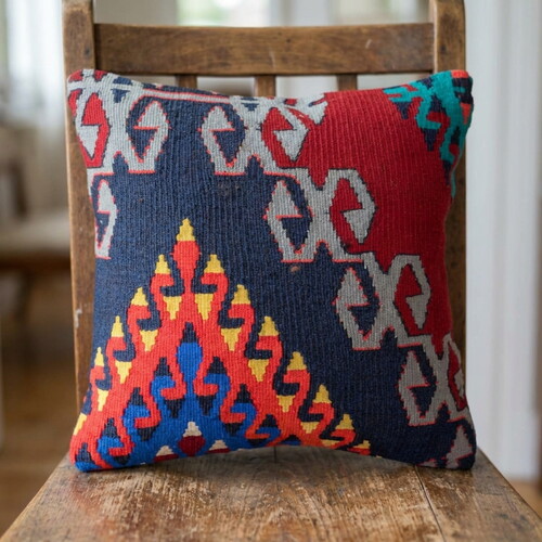 Vintage Kilimli Yastık Kılıfı PLLWSQR1436 - 40x40