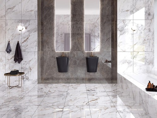 Vitra Marble-X Fon Beyaz Parlak Rektifiyeli Yer Duvar Seramiği K949808FLPR1VTSP - 60x120