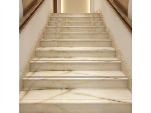 Oniks Bej Parlak Seramik Basamak - 30x120cm