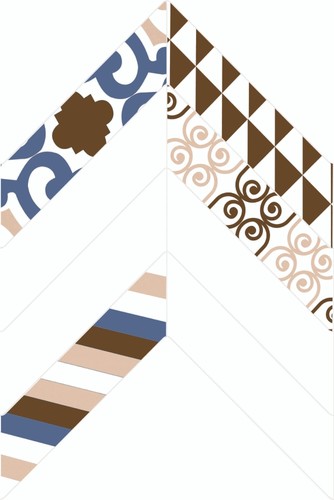 Seramiksan Illusion Krem Patchwork Parlak Yer Duvar Seramiği 944331 - 40X60