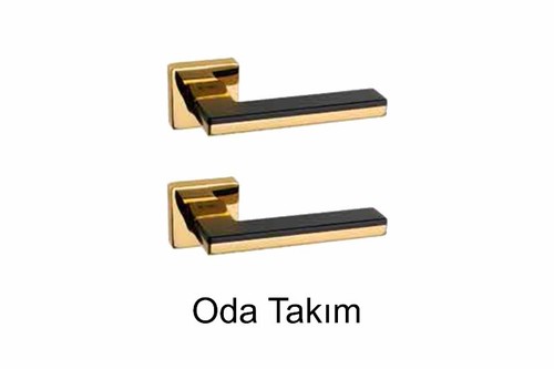 System Larissa Yale Oda Rozetli Altın Siyah Kapı Kolu Takımı GL-GL/AL6