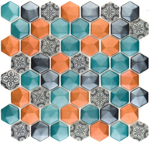 Hexagon Dijital Baskılı Cam Mozaik FBADJ 002