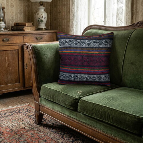 Vintage Kilimli Yastık Kılıfı PLLWSQR1146 - 42x42