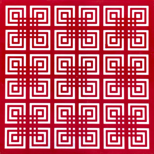 Dekoratif Tavan Paneli Labirent Kırmızı - 60x60cm