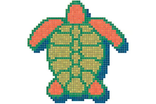 Desenli Havuz Mozaik Kaplumbağa