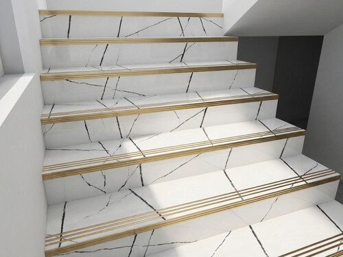 Agatha Beyaz Parlak Seramik Basamak - 30x120cm