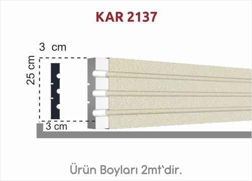 Üç Oluklu Söve 25cm KAR 2137