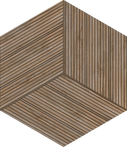 Ege Seramik Wooden Kahve Altıgen Mat Yer Duvar Seramiği - 43,5x50,3