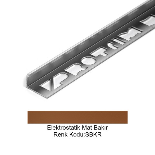 Pro Edge Alüminyum Köşe Profili 6mm Eloktrostatik Mat Bakır 6-SBKR-270