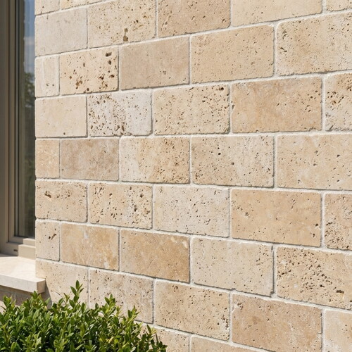 Göbek Traverten Eskitme Taş Bej Filesiz 7,5X15cm