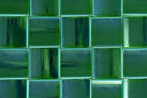 Gobek Poligon Paleas Yeşil El Yapımı Porselen Duvar Karosu