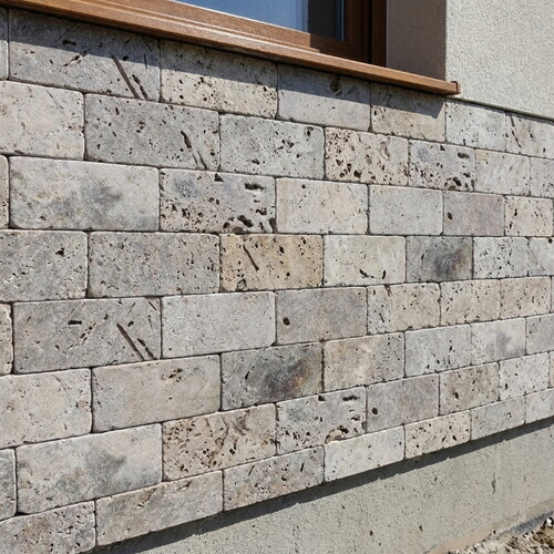 Gobek Traverten Eskitme Taş Silver Filesiz 7,5x15cm