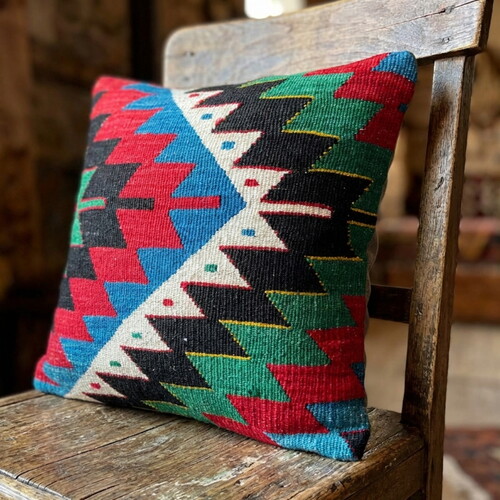 Vintage Kilimli Yastık Kılıfı PLLWSQR1185 - 40x40