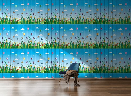 Kendinden Yapışkanlı Duvar Paneli Balon Kelebek CC40 - 70x70