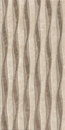 Çanakkale Seramik Alegra RP-8875 Bej Kahve Dalga Parlak Dekor Seramiği 310100203667 - 30x60