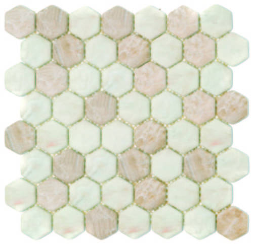 Hexagon Dijital Baskılı Cam Mozaik FBDJ 001