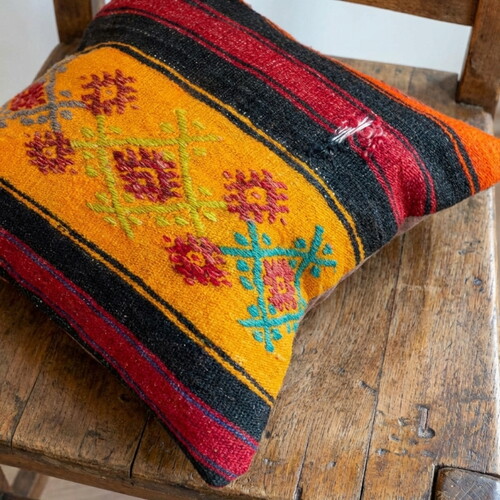 Vintage Kilimli Yastık Kılıfı PLLWSQR1017 - 40x40