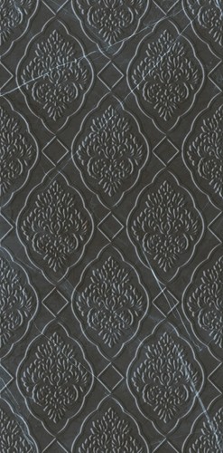 Çanakkale Seramik Sandra Damask Siyah Parlak Rölyefli Rektifiyeli Dekor Seramiği 310100203826 - 40x80