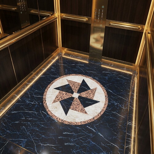 Pvc Asansör Zemin Döşeme Yelpaze - 150x160cm