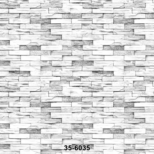 Taş Desenli Duvar Kağıdı Geçmeli Kayrak Beyaz 35 6035
