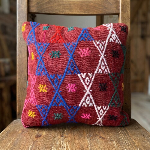 Vintage Kilimli Yastık Kılıfı PLLWSQR1069 - 40x40