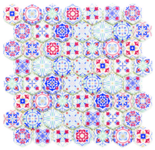 Hexagon Dijital Baskılı Cam Mozaik FBDJ 022