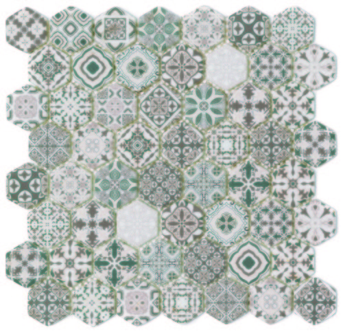 Hexagon Dijital Baskılı Cam Mozaik FBDJ 023