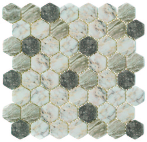 Hexagon Dijital Baskılı Cam Mozaik FBDJ 027